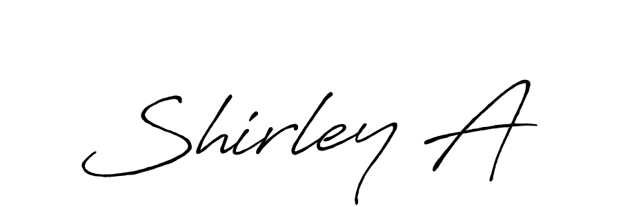 How to make Shirley A name signature. Use Antro_Vectra_Bolder style for creating short signs online. This is the latest handwritten sign. Shirley A signature style 7 images and pictures png