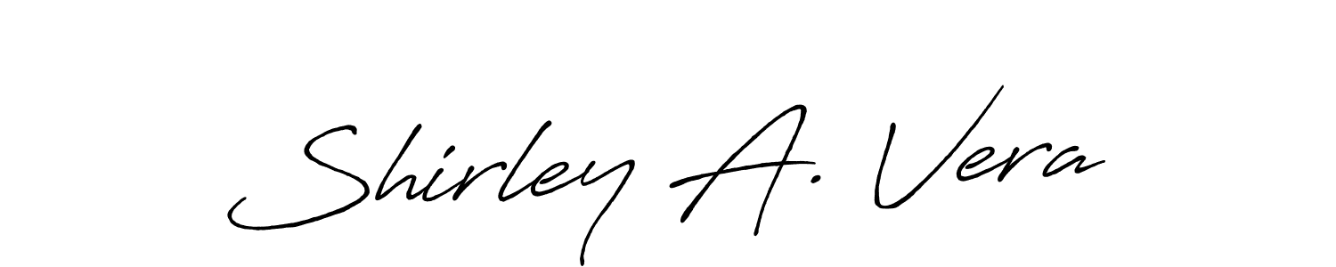 How to make Shirley A. Vera name signature. Use Antro_Vectra_Bolder style for creating short signs online. This is the latest handwritten sign. Shirley A. Vera signature style 7 images and pictures png