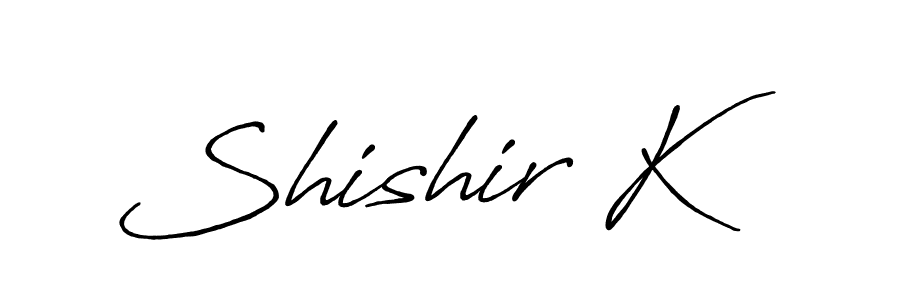 if you are searching for the best signature style for your name Shishir K. so please give up your signature search. here we have designed multiple signature styles  using Antro_Vectra_Bolder. Shishir K signature style 7 images and pictures png