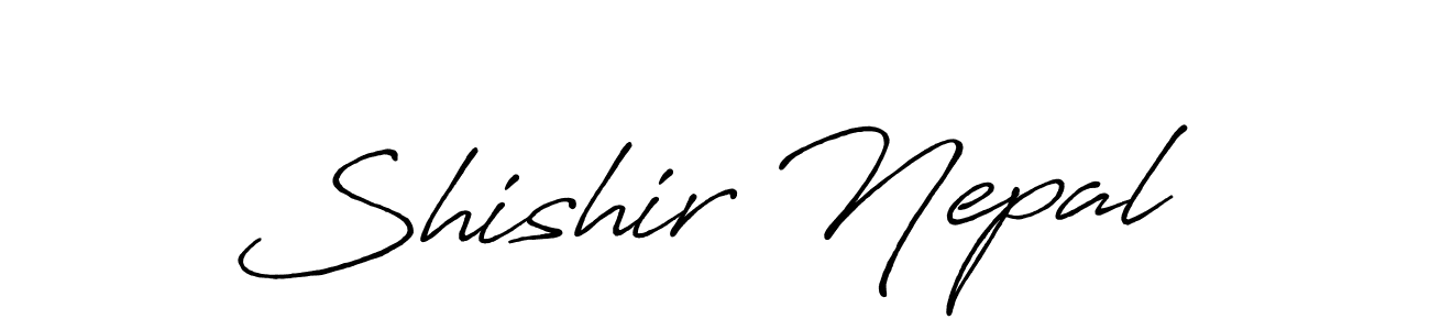 Use a signature maker to create a handwritten signature online. With this signature software, you can design (Antro_Vectra_Bolder) your own signature for name Shishir Nepal. Shishir Nepal signature style 7 images and pictures png