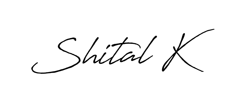 Use a signature maker to create a handwritten signature online. With this signature software, you can design (Antro_Vectra_Bolder) your own signature for name Shital K. Shital K signature style 7 images and pictures png