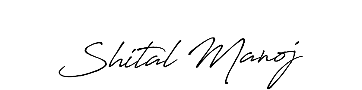 Shital Manoj stylish signature style. Best Handwritten Sign (Antro_Vectra_Bolder) for my name. Handwritten Signature Collection Ideas for my name Shital Manoj. Shital Manoj signature style 7 images and pictures png
