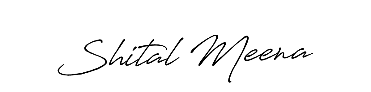 Create a beautiful signature design for name Shital Meena. With this signature (Antro_Vectra_Bolder) fonts, you can make a handwritten signature for free. Shital Meena signature style 7 images and pictures png