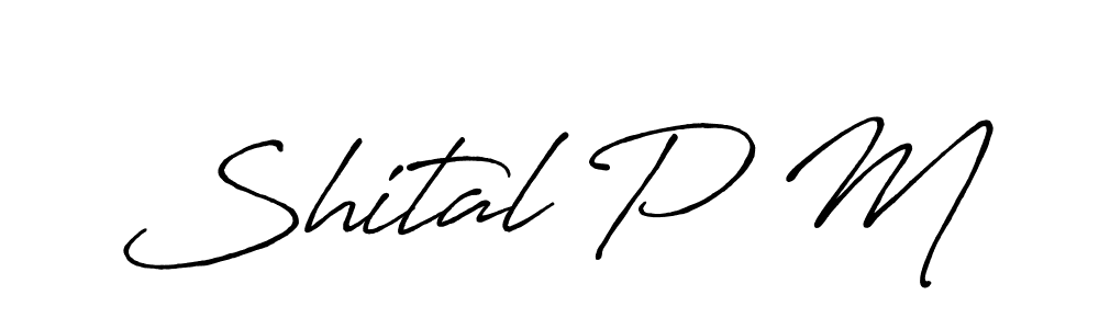 Similarly Antro_Vectra_Bolder is the best handwritten signature design. Signature creator online .You can use it as an online autograph creator for name Shital P M. Shital P M signature style 7 images and pictures png