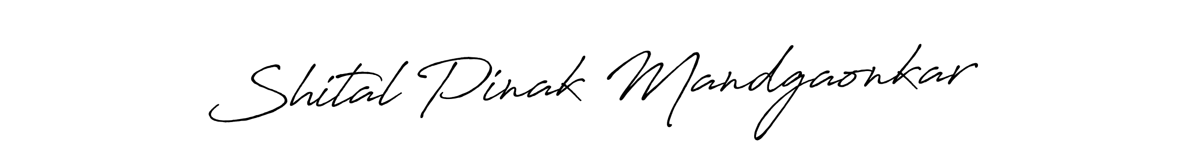 Make a beautiful signature design for name Shital Pinak Mandgaonkar. With this signature (Antro_Vectra_Bolder) style, you can create a handwritten signature for free. Shital Pinak Mandgaonkar signature style 7 images and pictures png