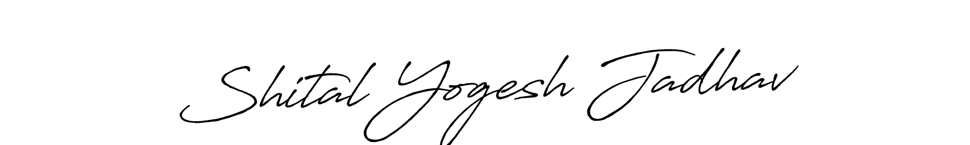 How to make Shital Yogesh Jadhav name signature. Use Antro_Vectra_Bolder style for creating short signs online. This is the latest handwritten sign. Shital Yogesh Jadhav signature style 7 images and pictures png