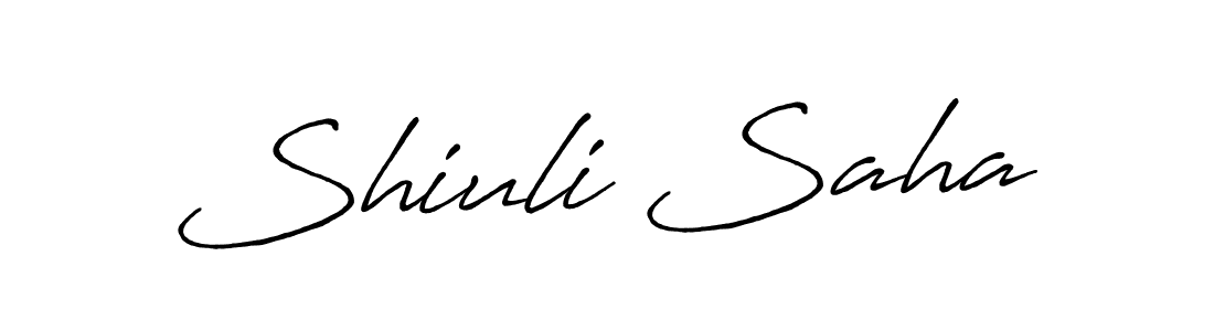 Create a beautiful signature design for name Shiuli Saha. With this signature (Antro_Vectra_Bolder) fonts, you can make a handwritten signature for free. Shiuli Saha signature style 7 images and pictures png