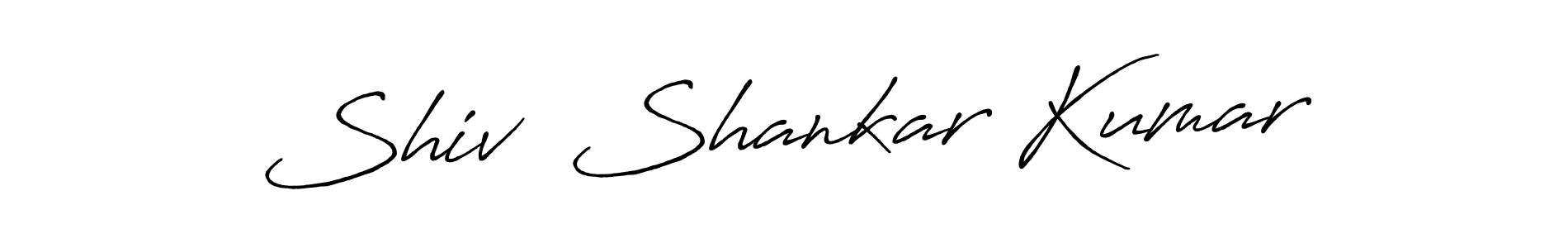 The best way (Antro_Vectra_Bolder) to make a short signature is to pick only two or three words in your name. The name Shiv  Shankar Kumar include a total of six letters. For converting this name. Shiv  Shankar Kumar signature style 7 images and pictures png