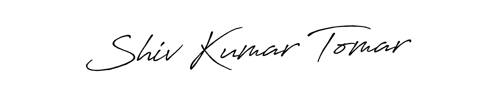 The best way (Antro_Vectra_Bolder) to make a short signature is to pick only two or three words in your name. The name Shiv Kumar Tomar include a total of six letters. For converting this name. Shiv Kumar Tomar signature style 7 images and pictures png