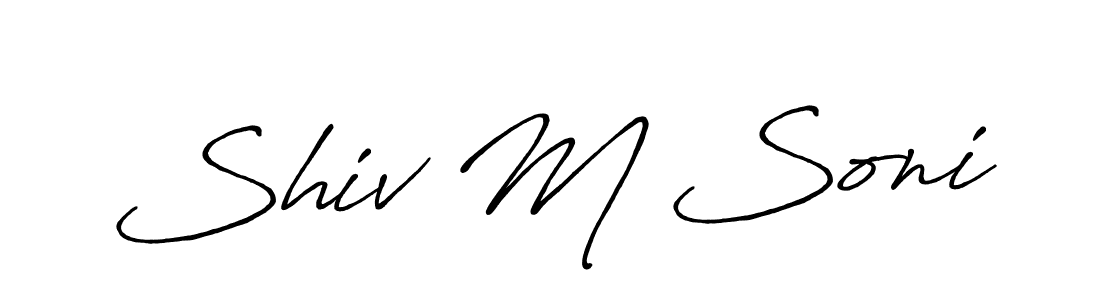The best way (Antro_Vectra_Bolder) to make a short signature is to pick only two or three words in your name. The name Shiv M Soni include a total of six letters. For converting this name. Shiv M Soni signature style 7 images and pictures png