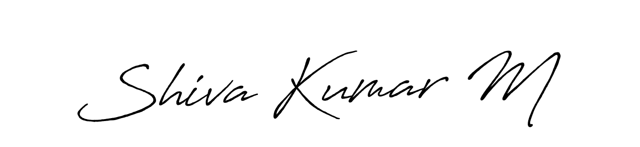 The best way (Antro_Vectra_Bolder) to make a short signature is to pick only two or three words in your name. The name Shiva Kumar M include a total of six letters. For converting this name. Shiva Kumar M signature style 7 images and pictures png