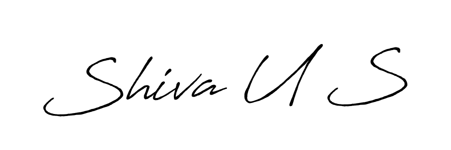 The best way (Antro_Vectra_Bolder) to make a short signature is to pick only two or three words in your name. The name Shiva U S include a total of six letters. For converting this name. Shiva U S signature style 7 images and pictures png