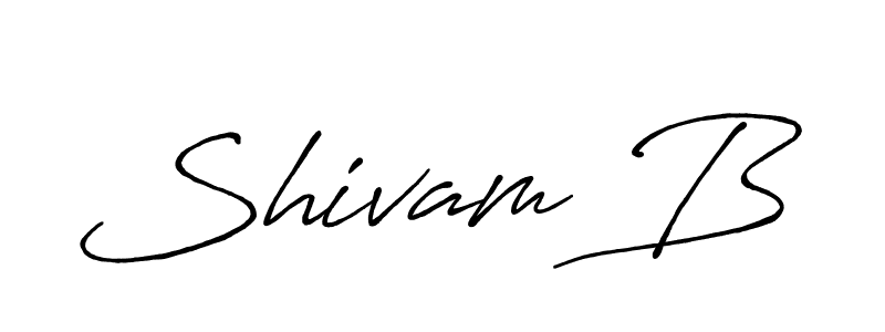 Create a beautiful signature design for name Shivam B. With this signature (Antro_Vectra_Bolder) fonts, you can make a handwritten signature for free. Shivam B signature style 7 images and pictures png