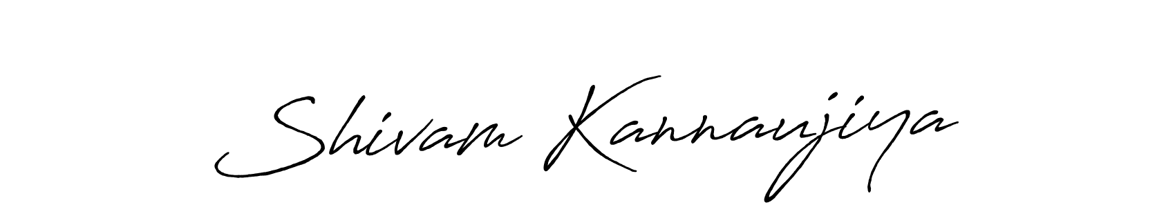 How to make Shivam Kannaujiya name signature. Use Antro_Vectra_Bolder style for creating short signs online. This is the latest handwritten sign. Shivam Kannaujiya signature style 7 images and pictures png