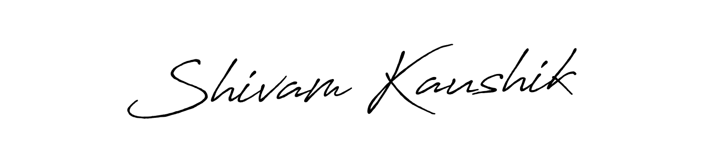 How to make Shivam Kaushik name signature. Use Antro_Vectra_Bolder style for creating short signs online. This is the latest handwritten sign. Shivam Kaushik signature style 7 images and pictures png