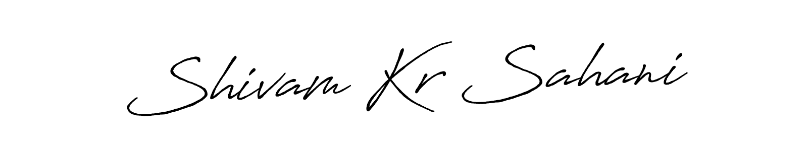 Create a beautiful signature design for name Shivam Kr Sahani. With this signature (Antro_Vectra_Bolder) fonts, you can make a handwritten signature for free. Shivam Kr Sahani signature style 7 images and pictures png