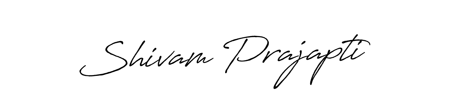 How to make Shivam Prajapti name signature. Use Antro_Vectra_Bolder style for creating short signs online. This is the latest handwritten sign. Shivam Prajapti signature style 7 images and pictures png