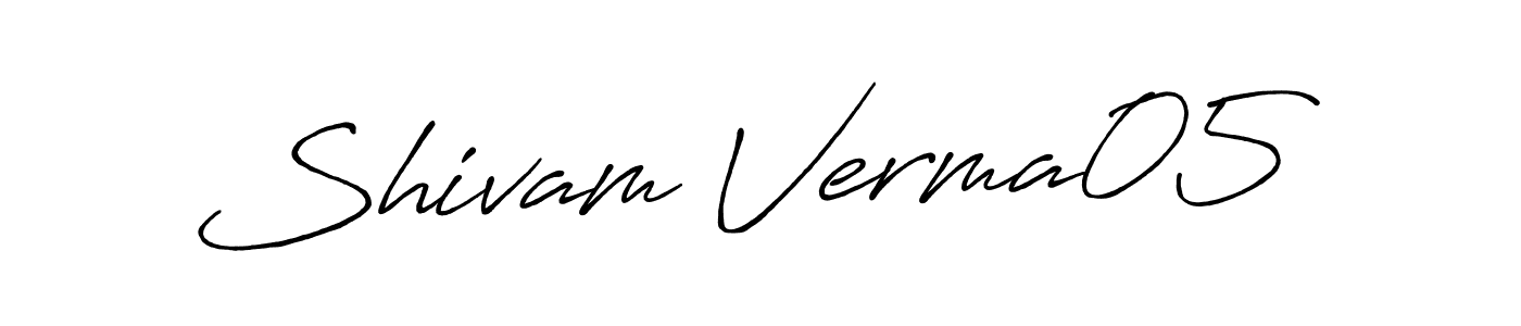 Create a beautiful signature design for name Shivam Verma05. With this signature (Antro_Vectra_Bolder) fonts, you can make a handwritten signature for free. Shivam Verma05 signature style 7 images and pictures png