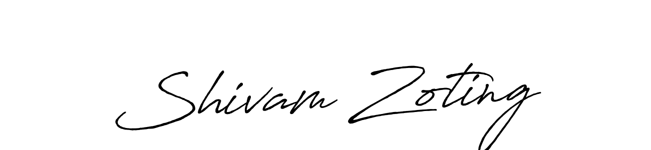 Make a beautiful signature design for name Shivam Zoting. With this signature (Antro_Vectra_Bolder) style, you can create a handwritten signature for free. Shivam Zoting signature style 7 images and pictures png