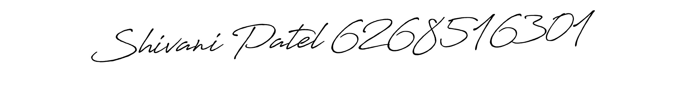 The best way (Antro_Vectra_Bolder) to make a short signature is to pick only two or three words in your name. The name Shivani Patel 6268516301 include a total of six letters. For converting this name. Shivani Patel 6268516301 signature style 7 images and pictures png