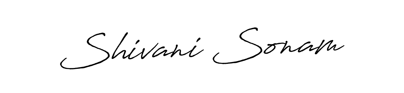 Shivani Sonam stylish signature style. Best Handwritten Sign (Antro_Vectra_Bolder) for my name. Handwritten Signature Collection Ideas for my name Shivani Sonam. Shivani Sonam signature style 7 images and pictures png