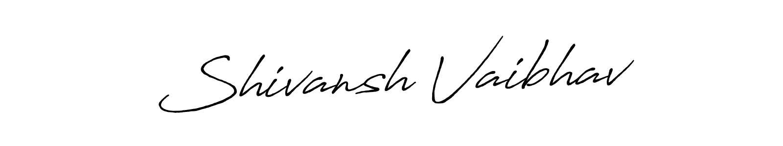 Create a beautiful signature design for name Shivansh Vaibhav. With this signature (Antro_Vectra_Bolder) fonts, you can make a handwritten signature for free. Shivansh Vaibhav signature style 7 images and pictures png