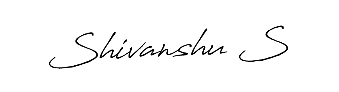 The best way (Antro_Vectra_Bolder) to make a short signature is to pick only two or three words in your name. The name Shivanshu S include a total of six letters. For converting this name. Shivanshu S signature style 7 images and pictures png