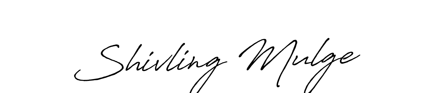 How to make Shivling Mulge name signature. Use Antro_Vectra_Bolder style for creating short signs online. This is the latest handwritten sign. Shivling Mulge signature style 7 images and pictures png