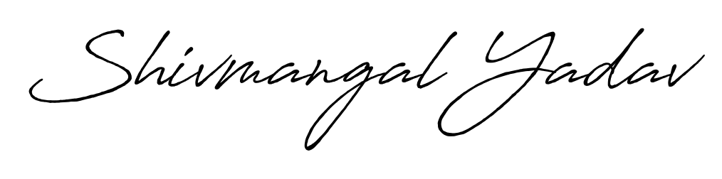 A classic penmanship look for Shivmangal Yadav. The Antro_Vectra_Bolder font brings timeless elegance and confidence to every signed document. Shivmangal Yadav signature style 7 images and pictures png