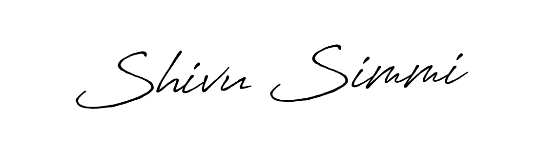 Create a beautiful signature design for name Shivu Simmi. With this signature (Antro_Vectra_Bolder) fonts, you can make a handwritten signature for free. Shivu Simmi signature style 7 images and pictures png