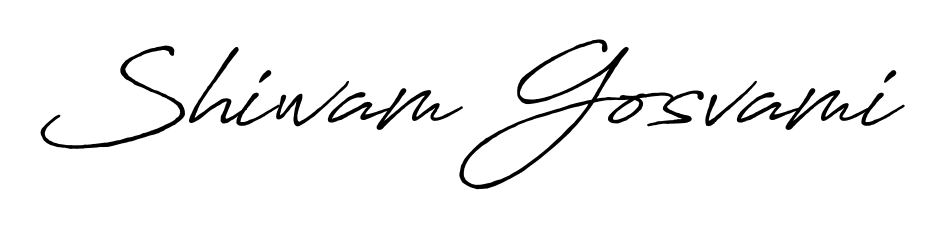 Express your personality with a custom Shiwam Gosvami signature crafted with Antro_Vectra_Bolder typography. Free transparent PNG download available. Shiwam Gosvami signature style 7 images and pictures png