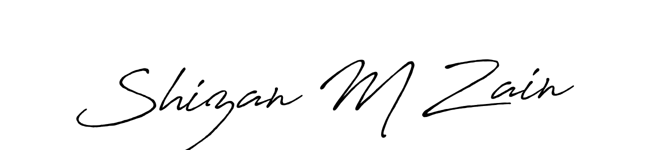 if you are searching for the best signature style for your name Shizan M Zain. so please give up your signature search. here we have designed multiple signature styles  using Antro_Vectra_Bolder. Shizan M Zain signature style 7 images and pictures png