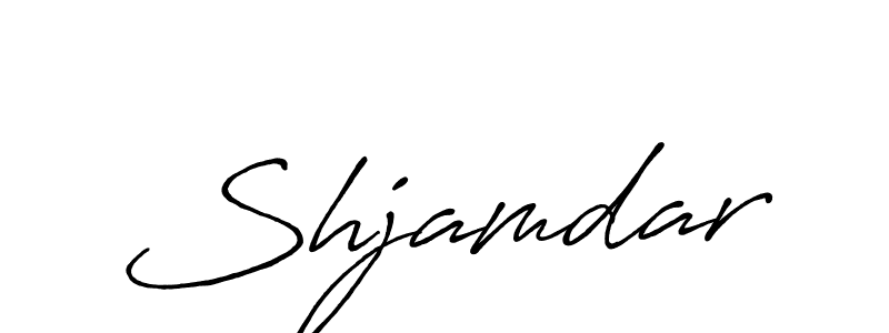 The best way (Antro_Vectra_Bolder) to make a short signature is to pick only two or three words in your name. The name Shjamdar include a total of six letters. For converting this name. Shjamdar signature style 7 images and pictures png