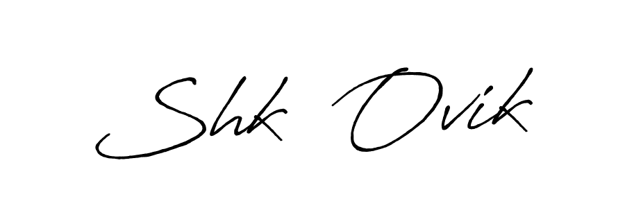 The best way (Antro_Vectra_Bolder) to make a short signature is to pick only two or three words in your name. The name Shk  Ovik include a total of six letters. For converting this name. Shk  Ovik signature style 7 images and pictures png