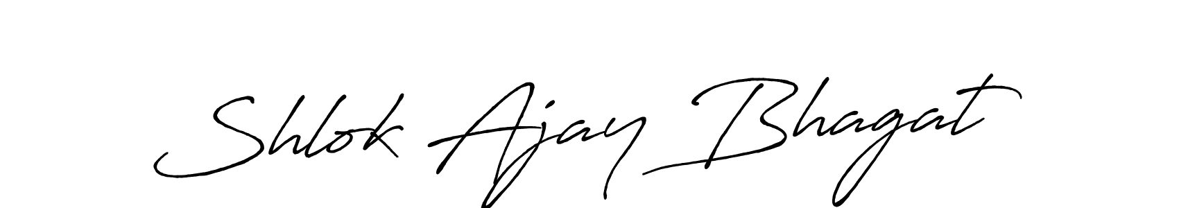 How to make Shlok Ajay Bhagat name signature. Use Antro_Vectra_Bolder style for creating short signs online. This is the latest handwritten sign. Shlok Ajay Bhagat signature style 7 images and pictures png