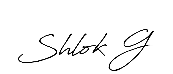 It looks lik you need a new signature style for name Shlok G. Design unique handwritten (Antro_Vectra_Bolder) signature with our free signature maker in just a few clicks. Shlok G signature style 7 images and pictures png