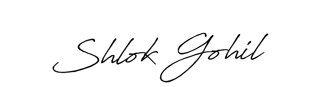 Antro_Vectra_Bolder is a professional signature style that is perfect for those who want to add a touch of class to their signature. It is also a great choice for those who want to make their signature more unique. Get Shlok Gohil name to fancy signature for free. Shlok Gohil signature style 7 images and pictures png