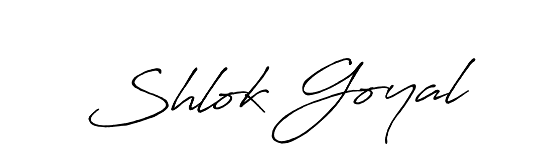 Make a beautiful signature design for name Shlok Goyal. With this signature (Antro_Vectra_Bolder) style, you can create a handwritten signature for free. Shlok Goyal signature style 7 images and pictures png