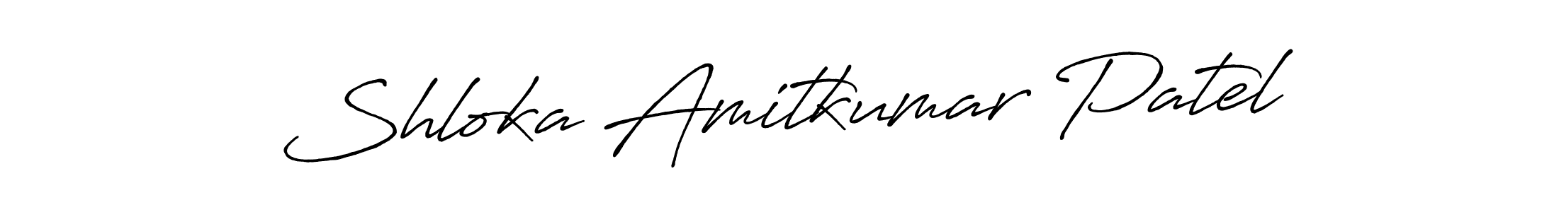 Design your own signature with our free online signature maker. With this signature software, you can create a handwritten (Antro_Vectra_Bolder) signature for name Shloka Amitkumar Patel. Shloka Amitkumar Patel signature style 7 images and pictures png