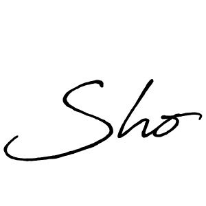 How to make Sho signature? Antro_Vectra_Bolder is a professional autograph style. Create handwritten signature for Sho name. Sho signature style 7 images and pictures png