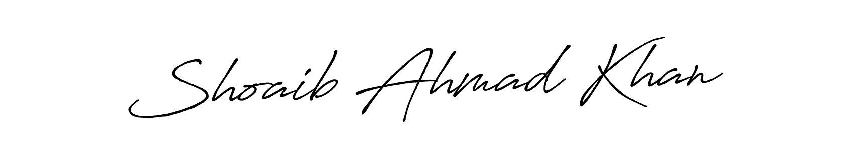 Design your own signature with our free online signature maker. With this signature software, you can create a handwritten (Antro_Vectra_Bolder) signature for name Shoaib Ahmad Khan. Shoaib Ahmad Khan signature style 7 images and pictures png