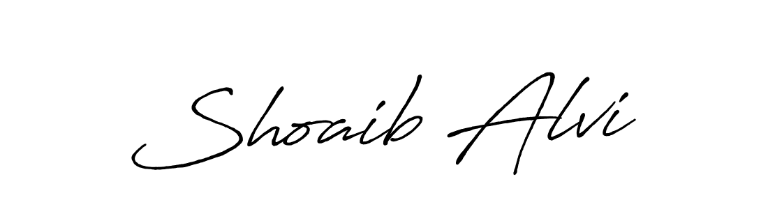 Make a beautiful signature design for name Shoaib Alvi. With this signature (Antro_Vectra_Bolder) style, you can create a handwritten signature for free. Shoaib Alvi signature style 7 images and pictures png