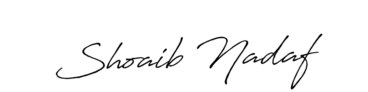 Make a beautiful signature design for name Shoaib Nadaf. With this signature (Antro_Vectra_Bolder) style, you can create a handwritten signature for free. Shoaib Nadaf signature style 7 images and pictures png