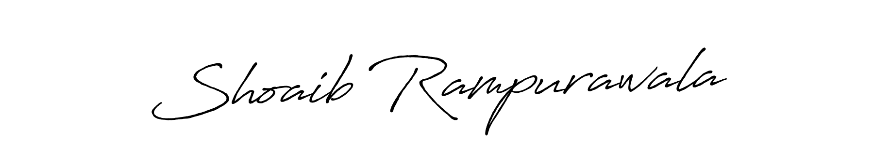 Use a signature maker to create a handwritten signature online. With this signature software, you can design (Antro_Vectra_Bolder) your own signature for name Shoaib Rampurawala. Shoaib Rampurawala signature style 7 images and pictures png