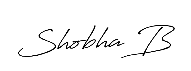 Make a beautiful signature design for name Shobha B. With this signature (Antro_Vectra_Bolder) style, you can create a handwritten signature for free. Shobha B signature style 7 images and pictures png