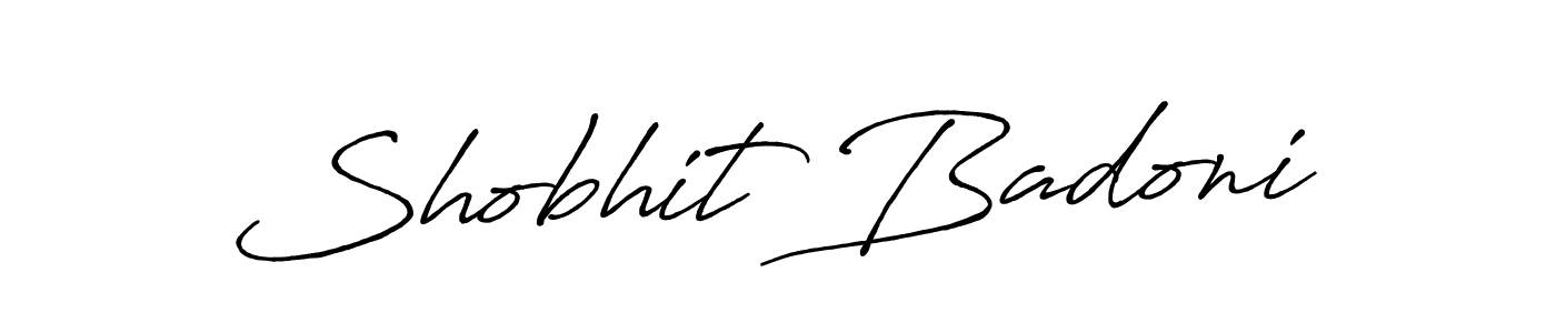 How to make Shobhit Badoni signature? Antro_Vectra_Bolder is a professional autograph style. Create handwritten signature for Shobhit Badoni name. Shobhit Badoni signature style 7 images and pictures png