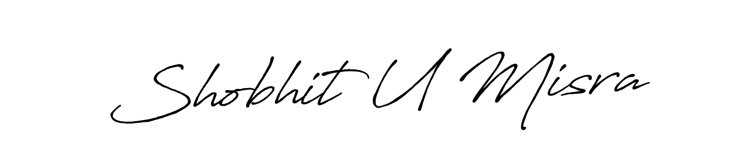 The best way (Antro_Vectra_Bolder) to make a short signature is to pick only two or three words in your name. The name Shobhit U Misra include a total of six letters. For converting this name. Shobhit U Misra signature style 7 images and pictures png
