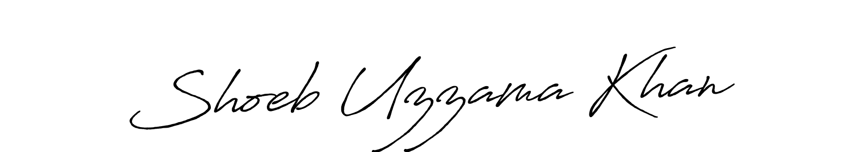 How to make Shoeb Uzzama Khan name signature. Use Antro_Vectra_Bolder style for creating short signs online. This is the latest handwritten sign. Shoeb Uzzama Khan signature style 7 images and pictures png