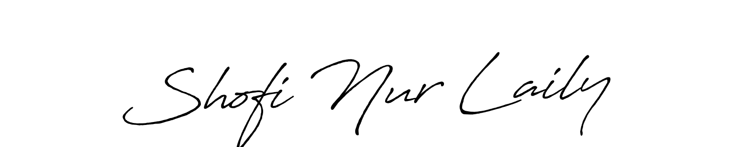 Also You can easily find your signature by using the search form. We will create Shofi Nur Laily name handwritten signature images for you free of cost using Antro_Vectra_Bolder sign style. Shofi Nur Laily signature style 7 images and pictures png