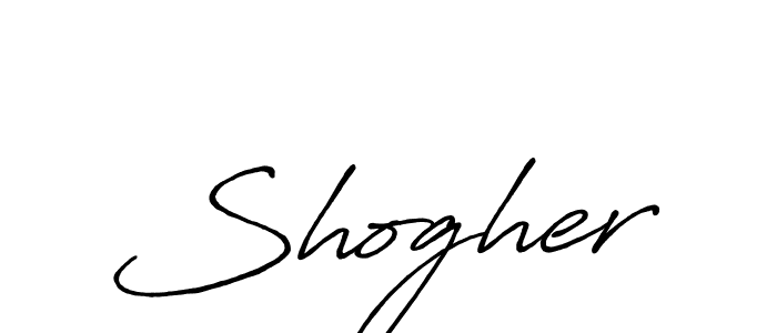 Make a beautiful signature design for name Shogher. With this signature (Antro_Vectra_Bolder) style, you can create a handwritten signature for free. Shogher signature style 7 images and pictures png